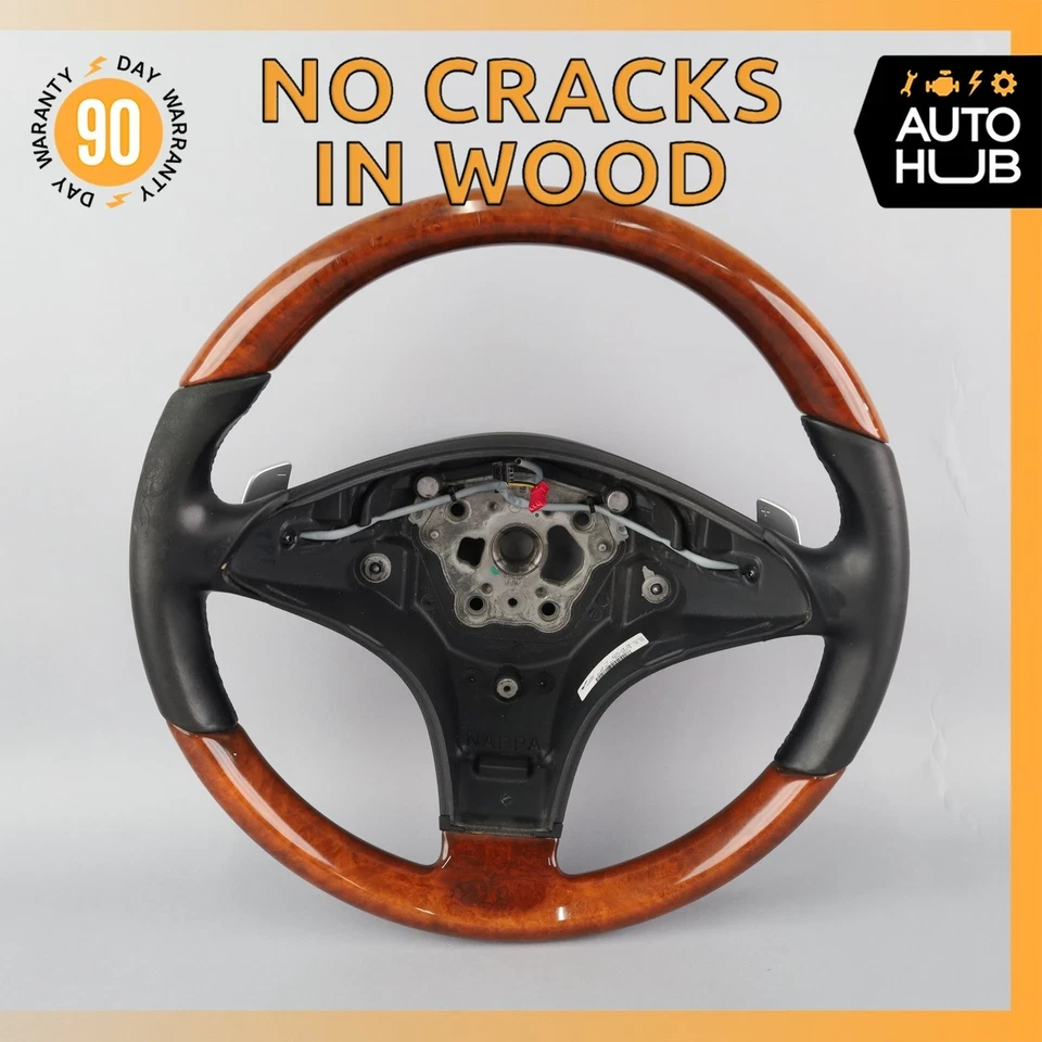 09-12 Mercedes R230 SL550 SL600 руль дерево с подрулевыми переключателями черный OEM - Изображение 1 из 4