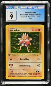 Pokemon 1st Edition Base Set Hitmonchan 7/102 German CGC 9 Mint Nockchan - Picture 1 of 2