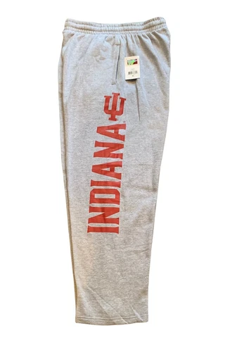Indiana Hoosiers Genuine Stuff Gray Fleece Sweatpants Mens NEW!! Cover