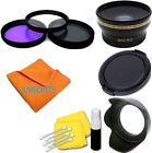 HD WIDE ANGLE MACRO LENS + HOOD + FILTER KIT FOR CANON EOS REBEL T3 T3I 450D XTI