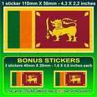 Sri Lanka Ceylon Sri Lankan Flag 110mm Vinyl Sticker x1+2 BONUS
