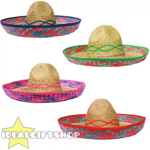 LOTE DE DISFRACES SOMBRERO SOMBRERO PAJA MEXICANO ACCESORIO FIESTA DESPEDIDA DE SOLTERO BANDIDO - Imagen 1 de 10