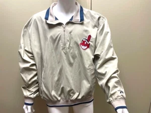 Pullover Vintage Cleveland Indians Pro Player 1/4 Cremallera Tostado XL Chief Wahoo Frontal - Imagen 1 de 5