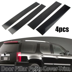 For Cadillac Escalade 2007-2014 Black B Pillar Posts Door Window Trim Cover Kit- - Imagen 1 de 10
