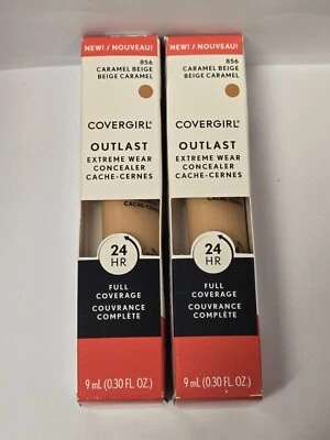 NEW 2 PK Covergirl Outlast Extreme Wear Concealer 24hr Full Cov856 Caramel Beige - Image 1 of 2