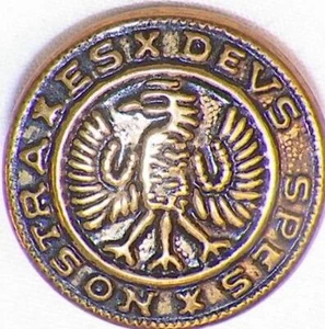 Hessian Soldier Button Es Devs Spes Nostra Teutonic Eagle Small Vintage #8 - Picture 1 of 3