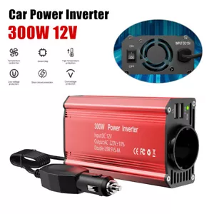 Inversor de alimentación para automóvil DC12V a CA 110V/220V 300W doble USB 3A carga rápida con ventilador - Imagen 1 de 23