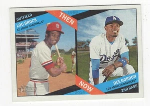 2015 TOPPS HERITAGE BASEBALL THEN & NOW LOU BROCK & DEE GORDON #TN-4 - Picture 1 of 1