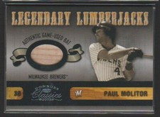 2003 DONRUSS CLASSICS LEGENDARY LUMBERJACKS BAT PAUL MOLITOR BREWERS SP #25/325