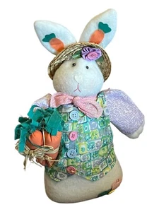 Easter Bunny Plush Weighted Dress Vest Carrots Hat Buttons - Picture 1 of 14