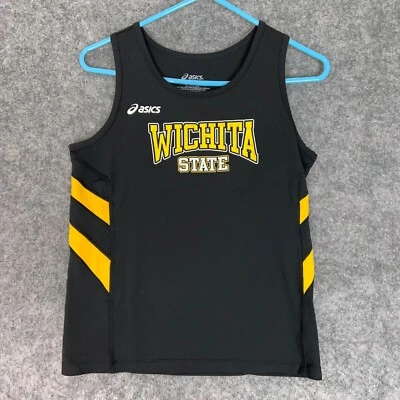 Wichita State Shockers Womens Shirt Large Asics Black Yellow Tank Top NCAA Run C - Image 1 of 4