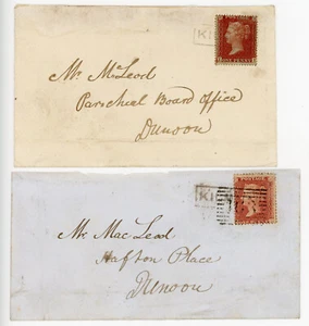 1856/57 cubiertas con 1ds ambas atadas por el "Kilmun" Tipo VIII, Scots Local h/s - Imagen 1 de 2