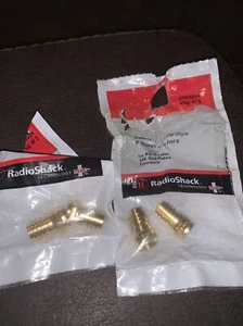 4 Pc RG 59 RadioShack Crimp-On F-Connectors, 2 Pkgs Of 2, 278-0224, Gold Plated - Picture 1 of 3