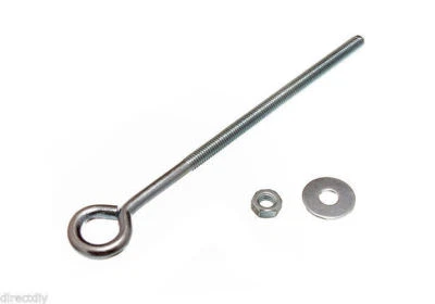 10 X Occhio Bulloni con Dadi e Rondelle Giardino Anello per Legare M6 M8 M10 BZP - Immagine 1 di 4