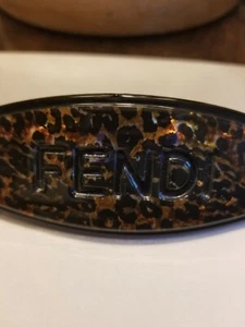 Authentic FENDI Vintage RARE Hair BARRETTE Tortoise Plastic Clip Headband - Picture 1 of 6