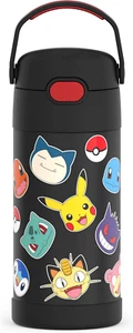FUNTAINER Botella de Agua con Pajita - 12 Onzas, Pokémon - Aspiradora de Acero Inoxidable para Niños - Imagen 1 de 12
