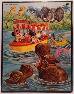 Rompecabezas bandeja marco Walt Disney's Adventureland 1961 Mickey Minnie Donald Duck - Imagen 1 de 4