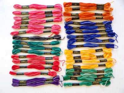 34 NEW Skeins Floss JP Coats Colored Thread - Image 1 of 4