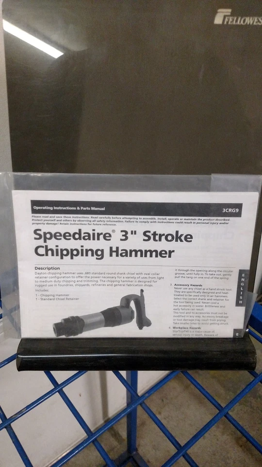 Stroke Chipping Hammer  Speedaire  Operating Instructions & parts manual  - Image 1 of 1