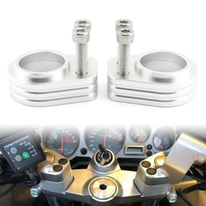 Motorcycle Handlebar Riser Spacer Riser Mount Clamp Chrome For Kawasaki ZZR1200 - Picture 1 of 9