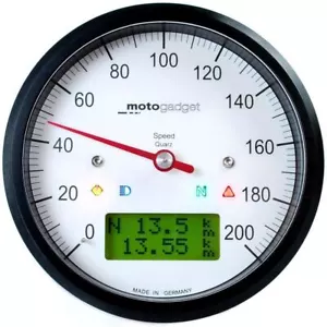 Motogadget Motoscope Classic Speedo, White Face/Black Bezel & Housing - Picture 1 of 2