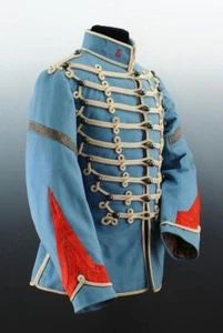 New Men's Hussar De Senlis Model 1872 Modifie 1887-1899 sky Blue Handmade jacket - Picture 1 of 4