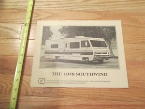 Southwind Wohnmobil 1978 Wohnmobil Camping Wohnmobil Oldtimer Händler Verkaufsprospekt - Bild 1 von 3