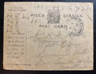 1918 ANZAC Field Post Office Somme France WWI PC Cover To Summer Hill Australia - Image 1 of 2