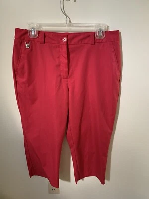 Pantalones capri cortos Liz Claiborne para mujer talla 8 rosa intenso golf tiro medio bolsillos polietileno Foto 1 de 4