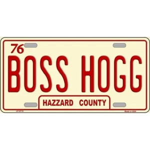 MINI Size 4"x2.2" License Plate Metal Novelty Sign Hazzard County Boss Hogg - Picture 1 of 1