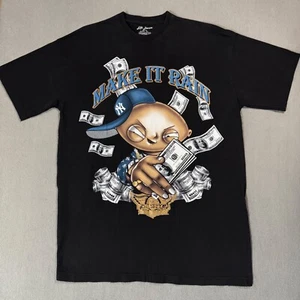 Stewie Griffin Make It Rain Effi Denim Vtg New York Y2K Hip Hop Rap T Shirt XL - Foto 1 di 11