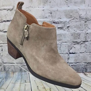 Vionic Cecily Womens 10 Wide Brown Leather Ankle Bootie Side Zip Waterproof Boot - Picture 1 of 10