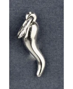 Horn Italian Sterling Silver Pendant 925 - Picture 1 of 8