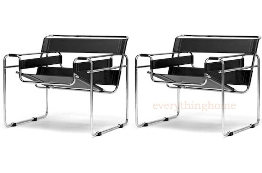 Baxton Studio Jericho Black Leather Mid-century Modern Accent Chair