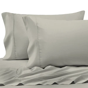 Reine 100% Baumwolle Kissenbezüge King Size 2er Set Silber, Luxuriös 400 Fäden... - Bild 1 von 6