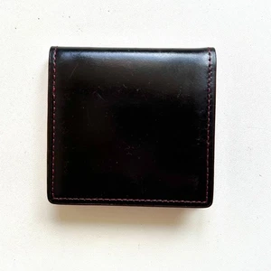 CYPRIS Authentic Leather Coin Purse Shell Cordovan Black and Red - Picture 1 of 6