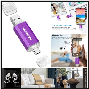 USB-C Stick 128GB | Schnelle 150MB/s | Dual-Port für Type C & A - Bild 1 von 7