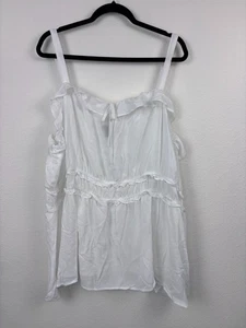 Torrid women's 4X white sleeveless whimsical fairy peasant blouse cottagecore - Picture 1 of 5