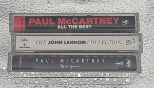 Beatles Solo Paul McCartney John Lennon Three Cassette Tape Lot Best Collection - Picture 1 of 3