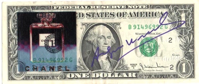 A. WARHOL 1 Dollarnote Original SIGNIERT + SKIZZIERT + US - Stempel - Bild 1 von 4