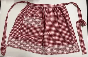 RETRO INSPIRED HALF APRON GINGHAM - Picture 1 of 1