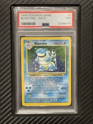 1999 PSA 7 Blastoise #2 Holo Rare WOTC Pokemon Game Base Set Unlimited - Image 1 of 2