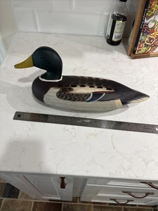 Handgeschnitzte hölzerne Ente Köder Henry Taubert Pekin Illinois River Lashbrook Farbe - Bild 1 von 17