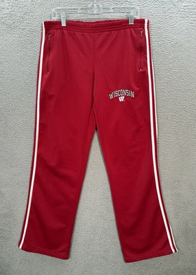 Vintage Wisconsin Badgers Track Pants Mens Large Red White Steve & Barrys Y2K - Image 1 of 4