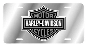 Harley Davidson Bar and Shield Grey Acrylic Tag License Plate - Picture 1 of 1