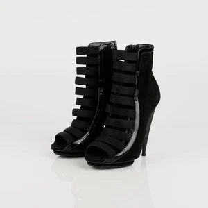 Gucci Escarpins ouverts en suédine noire avec garniture en vernis 33297979 - Picture 1 of 12