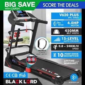 BLACK LORD Treadmill Electric Auto Incline Home Gym Exercise Run Machine - Picture 1 of 12