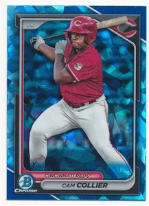 CAM COLLIER 2024 BOWMAN CHROME SAPPHIRE REFRACTOR #BCP-13 REDS MINT - Picture 1 of 2