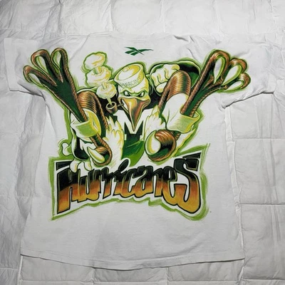 Винтажная мужская футболка 90-х University of Miami Reebok одинарный шов L - РЕДКАЯ! - Изображение 1 из 4