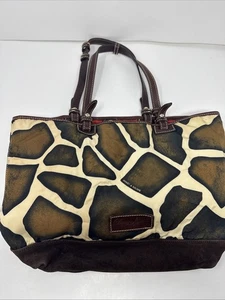 Dooney & Bourke Schultertasche Giraffe Animal Doppelgriff Full Zip Beuteltasche rot LESEN - Bild 1 von 13